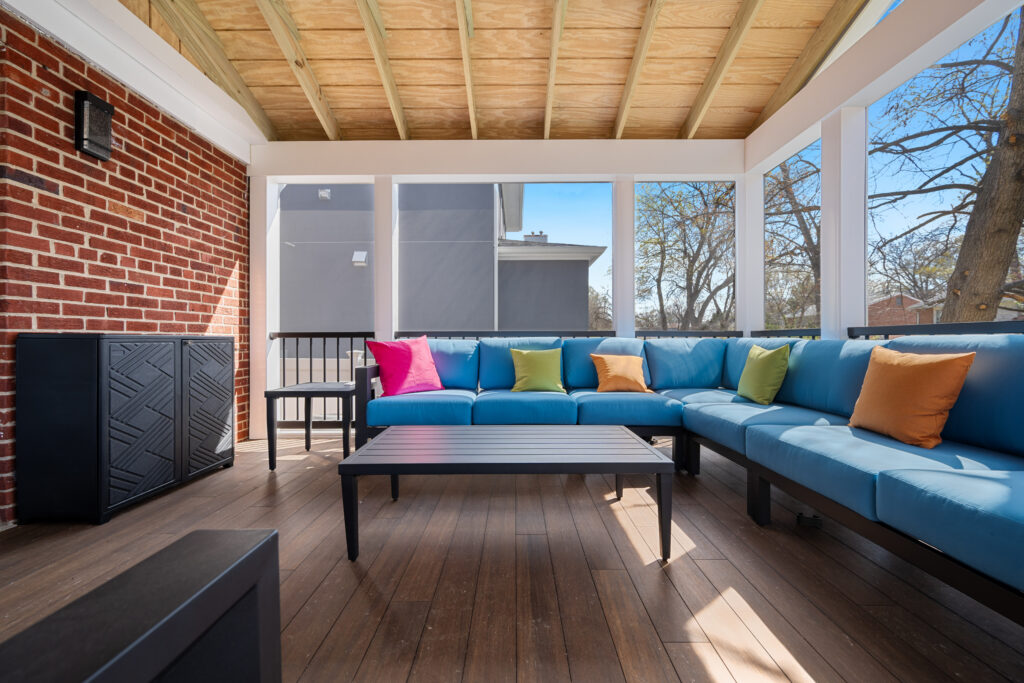 low maintenance porch with bamboo