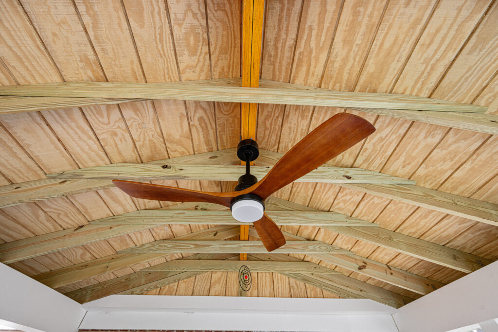 porch ceiling with van